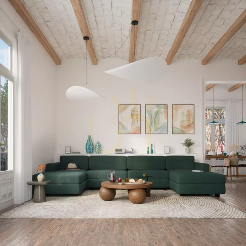 Check GRACIA Modular Sofa – U-shaped, 180 x 360 x 180 cm – Green City Sofa