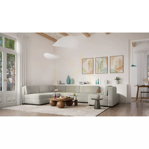 GRACIA Modular Sofa – U-shaped, 160 x 340 x 230 cm – Beige-Gray City Sofa small 6