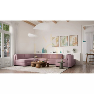 GRACIA Modular Sofa – U-shaped, 160 x 340 x 230 cm – muted pink, City Sofa small 6