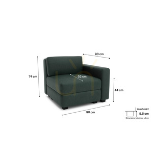 GRACIA Modular Sofa – End Module – Green City Sofa small 4