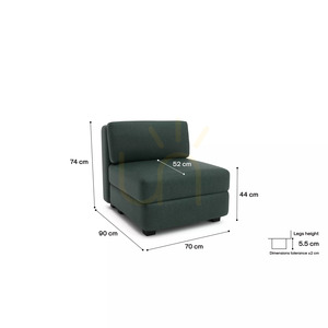 GRACIA Modular Sofa – Single Module – Green City Sofa small 4