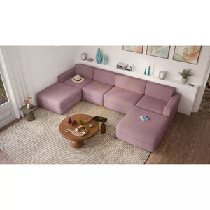 GRACIA Modular Sofa – Single Module – Muted Pink Color by City Sofa small 9