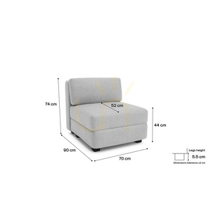 GRACIA Modular Sofa – Single Module – City Sofa Gray small 4