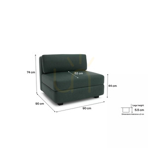 GRACIA Modular Sofa – Large Single Module – City Sofa Green small 4