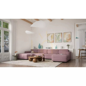 GRACIA Modular Sofa – Large Single Module – Muted Pink Color by City Sofa small 12