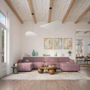 GRACIA Modular Sofa – Large Single Module – Muted Pink Color by City Sofa small 8