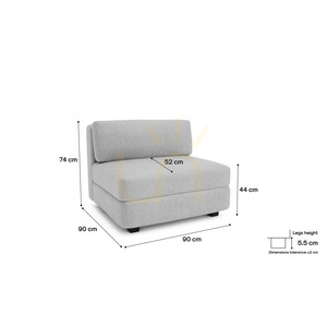 GRACIA Modular Sofa – Large Single Module – City Sofa Gray small 4