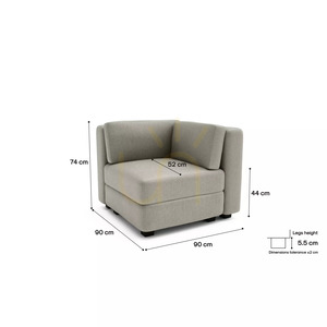 GRACIA Modular Sofa – Corner Module – Beige-Gray City Sofa small 4