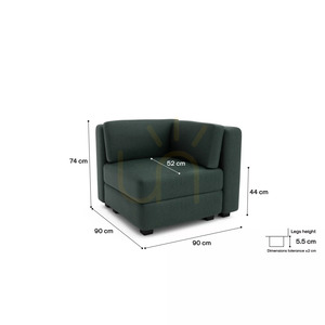 GRACIA Modular Sofa – Corner Module – Green City Sofa small 4