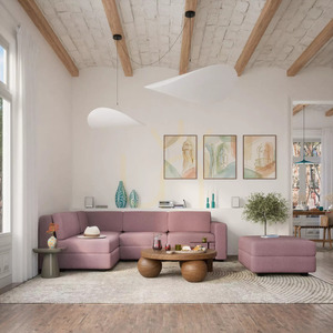 GRACIA Modular Sofa – Corner Module – Muted Pink Color by City Sofa small 5