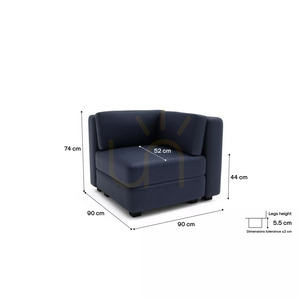 GRACIA Modular Sofa – Corner Module – Dark Blue City Sofa small 4