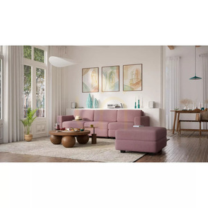 GRACIA Modular Sofa – Ottoman Module – Muted Pink Color by City Sofa small 7