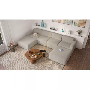 GRACIA Modular Sofa – Large Ottoman Module – Beige and Gray City Sofa small 9