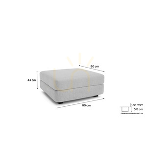 GRACIA Modular Sofa – Large Ottoman Module – City Sofa Gray small 4
