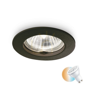 Recessed Spotlight Ideallux JAZZ Black Metal GU10 7.3cm 243818