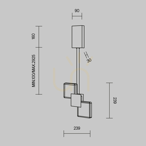 Maytoni Quadro Platinum LED Pendant Light, 5W, 3000K, MOD519PL-L8PT3K small 4