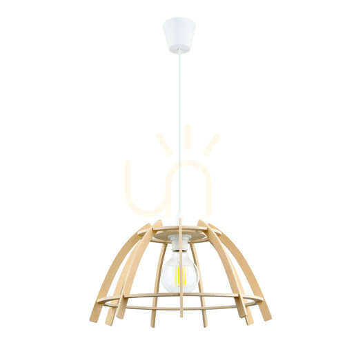 Check Chiko 1 Wooden Pendant Light, Medium
