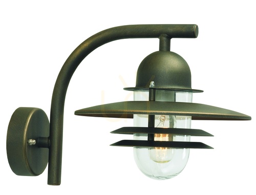 Check Oslo 240BD Outdoor Wall Sconce, Gold, E27, NORLYS
