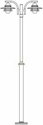 Check Oslo 242BC Copper Two-Arm Garden Lantern, 2xE27, NORLYS