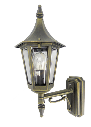 Check Rimini 259BD Gold E27 NORLYS Outdoor Wall Sconce