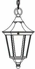 Modena 381A/BC Copper E27 Outdoor Pendant Light by NORLYS
