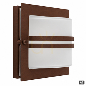 Norlys Bern 651CS Outdoor Wall Light, Corten Steel Colour, Satin Glass, E27 IP54 small 0