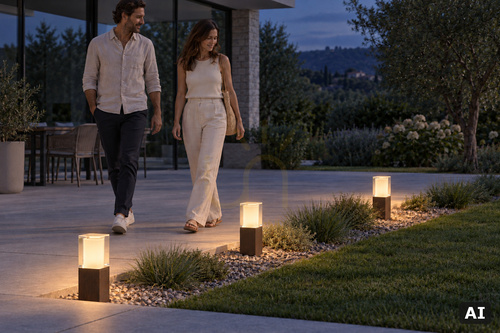 Check NORLYS Arendal Big 1569BC Bollard Light, Black with Copper Patina, 35 cm, E27