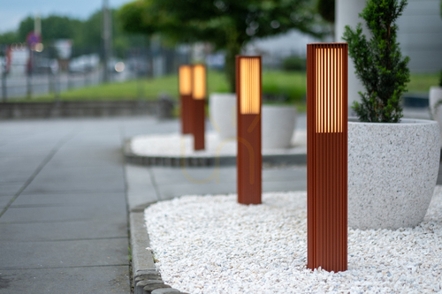 Check NORLYS Astrid 2208CB LED garden bollard, copper brown, 85 cm, DALI2