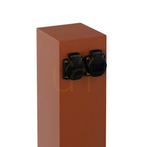 NORLYS Energy Distributor 2901CB garden power post, 2 × 16 A type E sockets, 25 cm, copper brown RAL 8004 small 1
