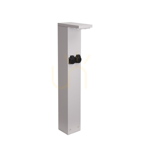Check NORLYS Skara 2945AL Light Grey LED Bollard with 2 Sockets 230 V, 85 cm, 4000 K