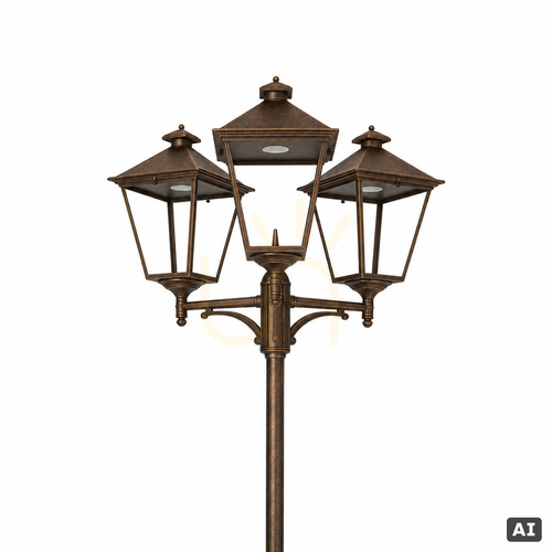 Check Garden Lantern Norlys London Big 4132BC LED 3x9.5W 2271 lm 3000K IP54 Copper Patina