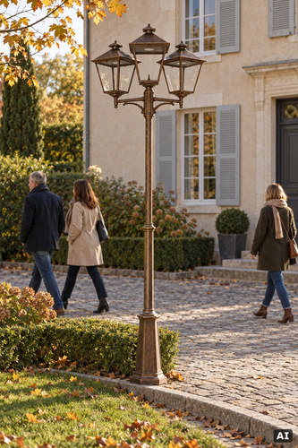 Check Garden Lantern Norlys London Big 4132BC LED 3x9.5W 2271 lm 3000K IP54 Copper Patina