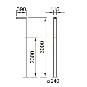 Norlys Asker 5227GR garden lantern, 3 m post, LED 19.5 W 2827 lm 4000 K, DALI2, graphite, IP65 small 5