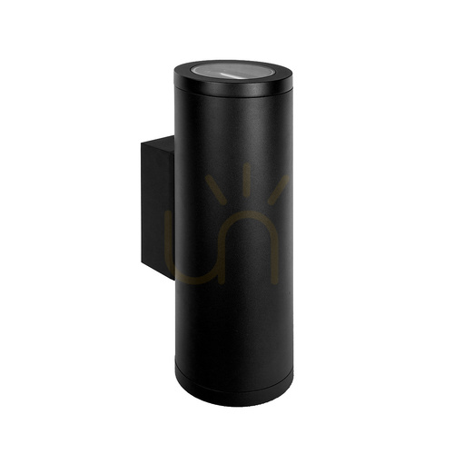 Check Lysfjord 6423BL black outdoor wall light, LED 26.5 W 4000 K, up/down light, DALI-2 – NORLYS
