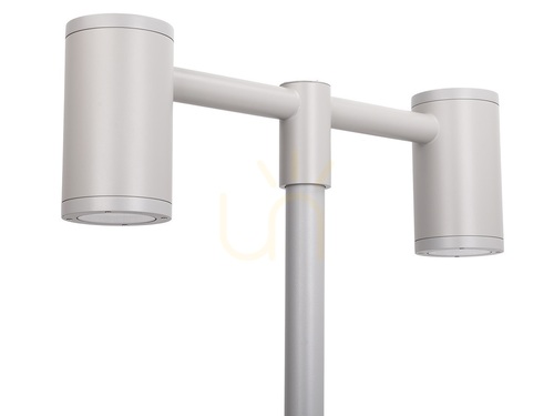 Check NORLYS Mora 6466AL post-top luminaire LED 3000 K, twin-arm, aluminium
