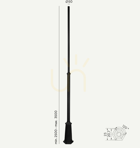 Check Lighting pole NORLYS Lamppost 30101BL black 350 cm