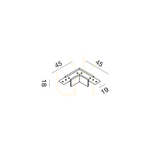 GBIGS7 90° Mechanical Corner for 48 V Tracks, Dark Nickel Gea Luce small 1
