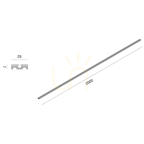 Check Slim GBIN30 Magnetic Track, 2 m, Black, Gea Luce