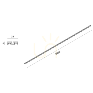 Slim GBIN30 Magnetic Track, 2 m, Black, Gea Luce small 1