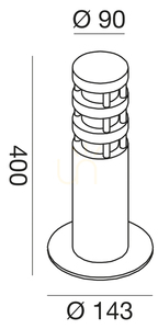 GES023 Graphite Gea Luce IP54 Light Pole small 1