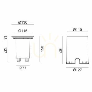 Gea Luce GES272 In-Ground Walkable Spotlight GU10 IP67 small 1