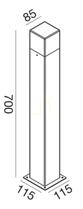 GES412 Graphite Gea Luce Lighting Pole, IP44 small 1