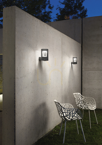 Check GES482 Silver Gea Luce Outdoor Wall Sconce, IP54