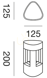 GES483 Silver Gea Luce IP54 Light Pole small 1