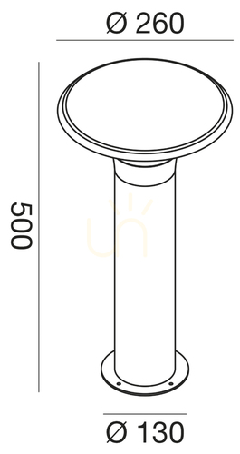 Check GES521 Rust-Colored Gea Luce Lighting Pole, IP44