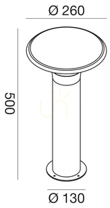 GES521 Rust-Colored Gea Luce Lighting Pole, IP44 small 1