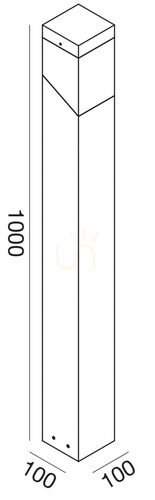 Check GES611 garden bollard graphite 100 cm, aluminium, opal diffuser, E27 max 28 W, IP44, Gea Luce