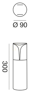 Gea Luce GES720 garden bollard 30 cm, E27 max 18 W, metallic grey aluminium, opal diffuser, IP44 small 1
