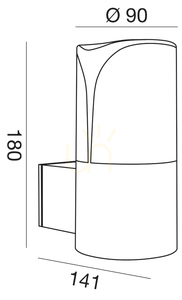 GES723 Silver Gea Luce Outdoor Wall Sconce, IP44 small 1