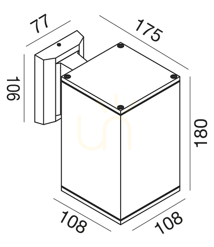 Check GES1014 White Gea Luce Outdoor Wall Sconce, IP65